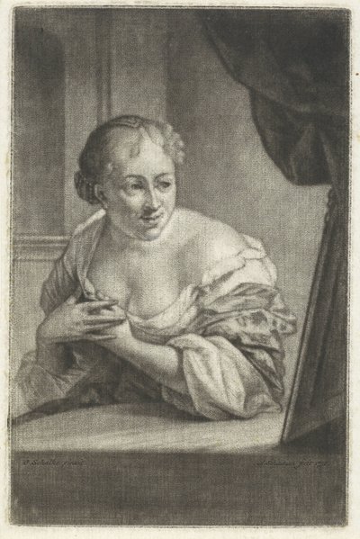 Kvinne foran et speil av Aert Schouman