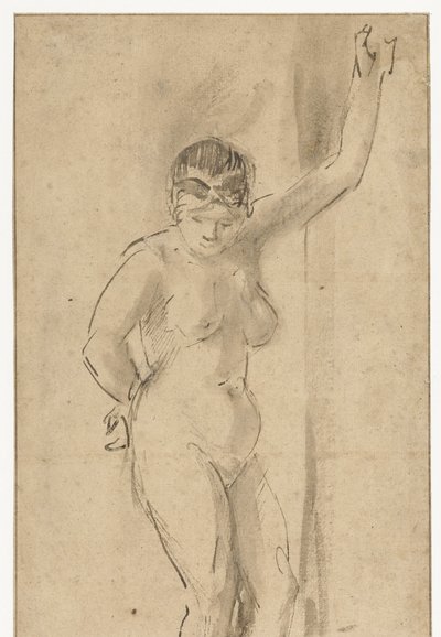 Stående naken kvinne med løftet arm av Aert de Gelder (attributed to)