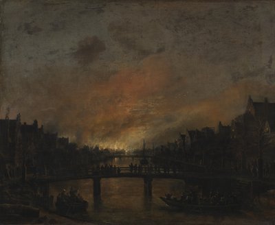 Brann i Amsterdam by Night av Aert van der Neer