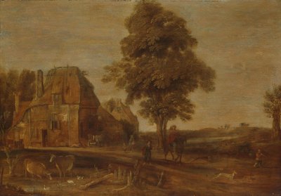 Landskap med vertshus av Aert van der Neer