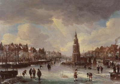 By ved en frossen elv av Aert van der Neer