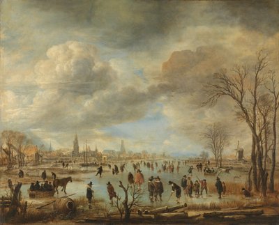 Vinterlandskap nær en by av Aert van der Neer