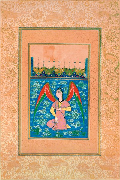 En luftbåren peri med rosenkrans, ca.1500 av Afghan School
