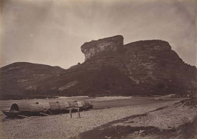 Temple of Tai-wang ved Wu ü nær Sing Chang Tea Mart, ca. 1869. av Afong Lai