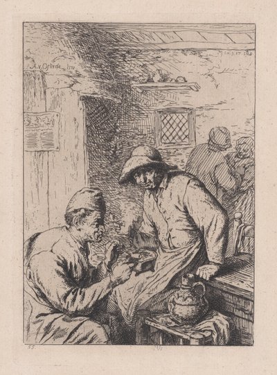 The Smokers, etter Ostade, 1800-tallet. av After Adriaen van Ostade.