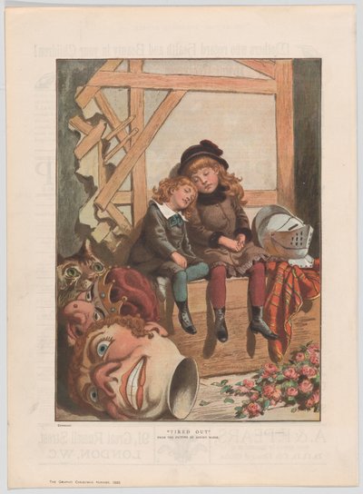 Tired Out, fra The Graphic Christmas nummer, 7. desember 1885. av After Adrien Emmanuel Marie.