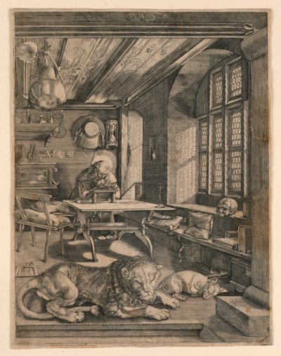 Saint Hieronymus i sin studie av After Albrecht Dürer