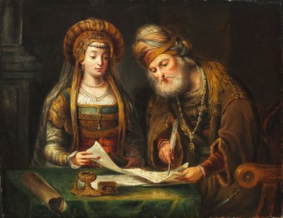 Esther og Mordecai av After Arent de Gelder