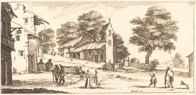 En kirke av After Jacques Callot