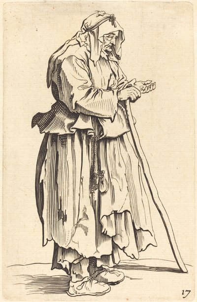 Tiggerkvinne mottar veldedighet av After Jacques Callot