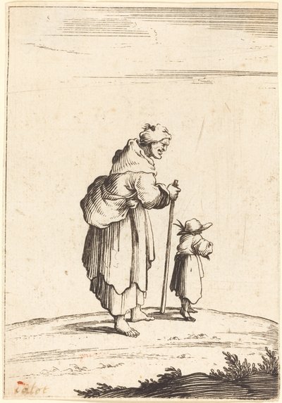 Tiggerkvinne og barn av After Jacques Callot