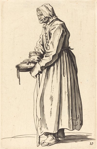 Tiggerkvinne med pan av After Jacques Callot