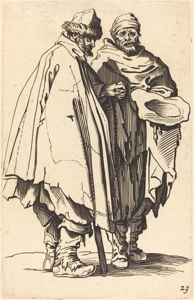 Blind tigger og ledsager av After Jacques Callot