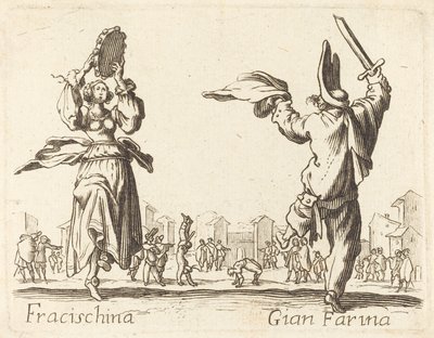 Fracischina og Gian Farina av After Jacques Callot