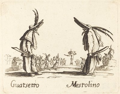 Guatsetto og Mestolino av After Jacques Callot