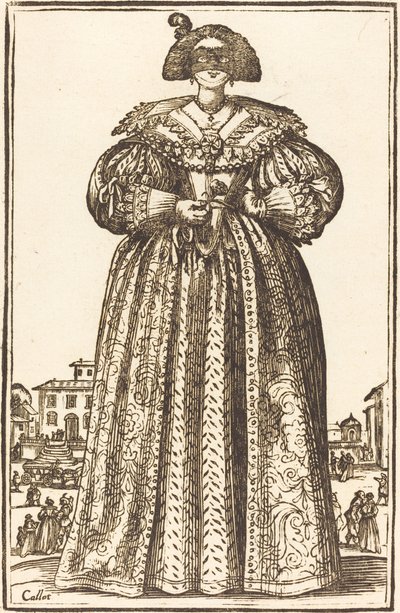Maskert adelig kvinne av After Jacques Callot