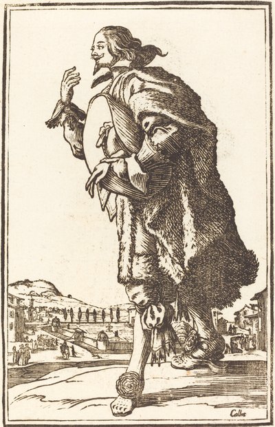 Edelmann med filthatt, bukking av After Jacques Callot