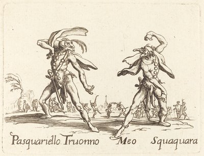 Pasquariello Truonno og Meo Squaquara av After Jacques Callot