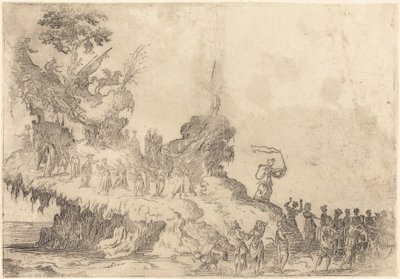 Fløten av Mount Parnassus av After Jacques Callot