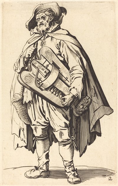 Hurdy-Gurdy-spilleren av After Jacques Callot
