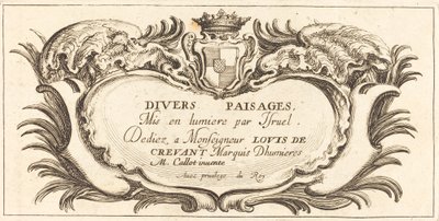 Tittelside for "Ulike landskap" av After Jacques Callot
