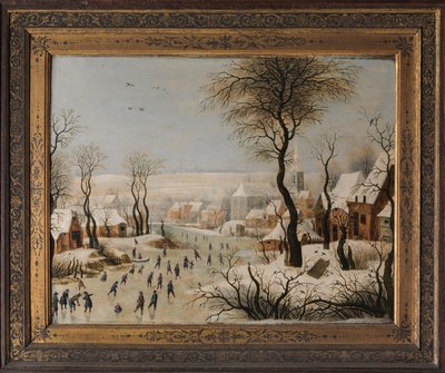 Vinterlandskap med en fuglefelle av After Pieter Brueghel the Elder