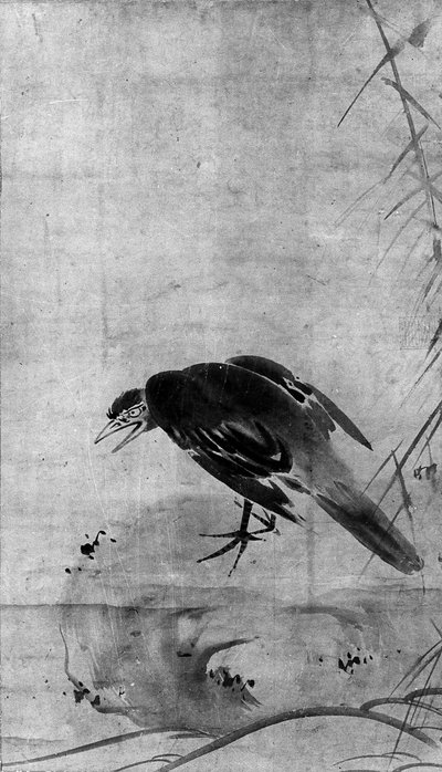 Kråke på en stein, sannsynligvis 1800-tallet. av after Sesson Shūkei