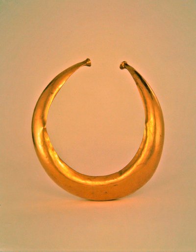 Collar, Mooghaun North, County Clare, sen bronsealder, 800–700 f.Kr. (gull) av Age Bronze