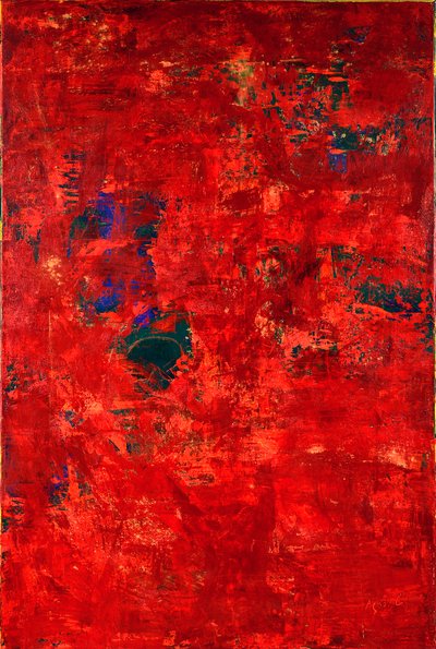 E.T In Red, 2019 (olje på lerret) av Agnes Girardon
