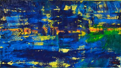 Flow 1, 2018 (olje på lerret) av Agnes Girardon