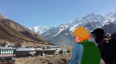 Langtang, 2023 (digital kunst på fotografi) av Agnes Girardon