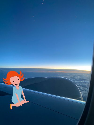 La oss fly, 2023 (digital kunst på fotografi) av Agnes Girardon