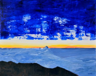 Rinjani, 2017 (akryl på lerret) av Agnes Girardon