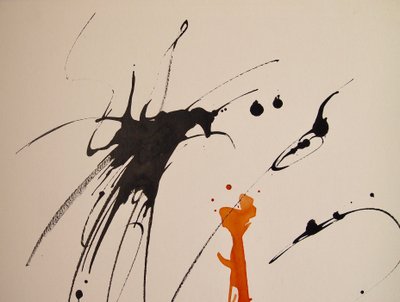 Uten tittel 17, 2016 (blekk på papir) av Agnes Girardon