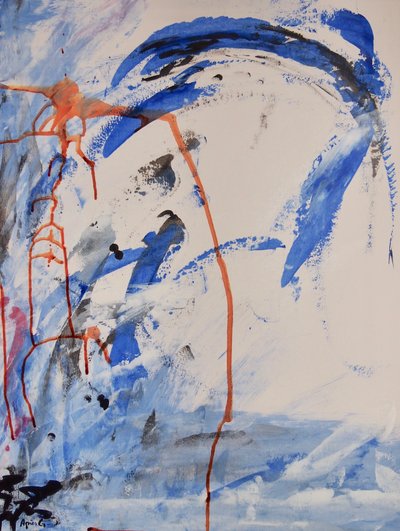 Uten tittel, 2016 (blekk og akryl på papir) av Agnes Girardon