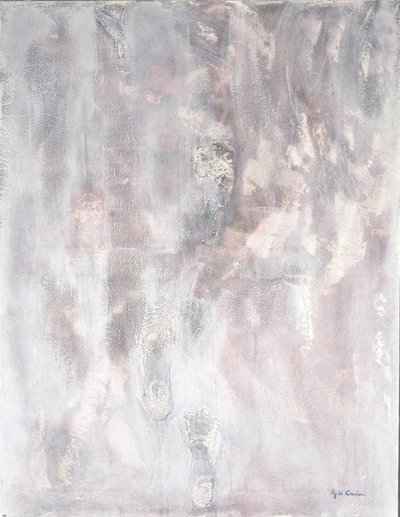 Where Do We Go, 2014 (blandet teknikk, sand og akryl) av Agnes Girardon