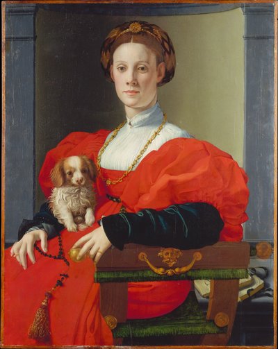 Portrett av en dame i rødt (Francesca Salviati?) av Agnolo Bronzino