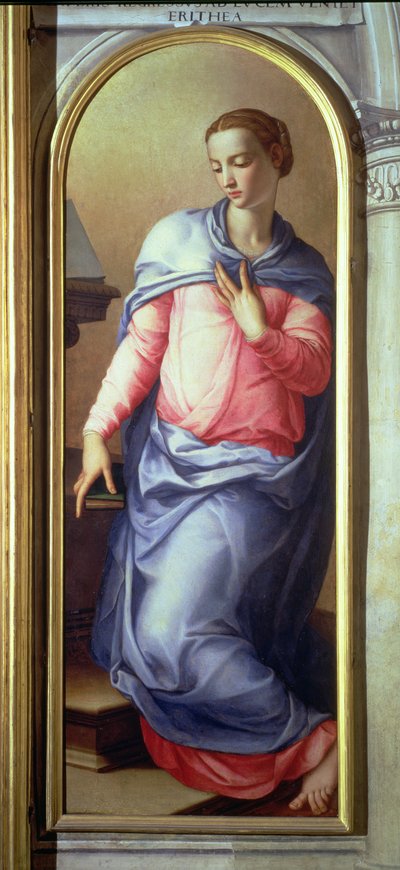 Jomfruen, høyre panel av en kunngjøring, 1555 (se også 82440) av Agnolo Bronzino
