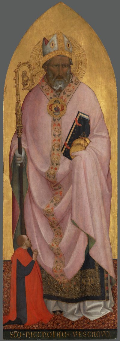 Hl. Nikolaus von Bari mit einem Stifter av Agnolo Gaddi