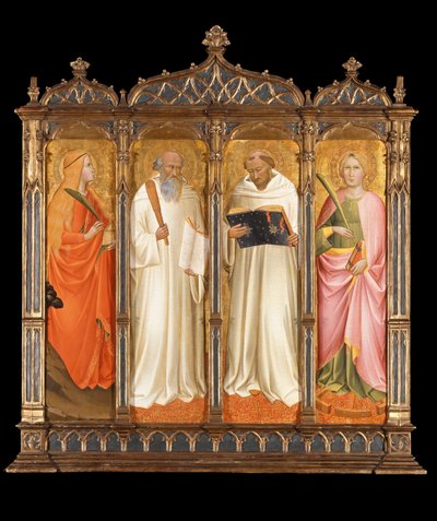 De hellige Maria Magdalena, Benedikt, Bernard av Clairvaux og Katarina av Alexandria, ca 1380 av Agnolo Gaddi