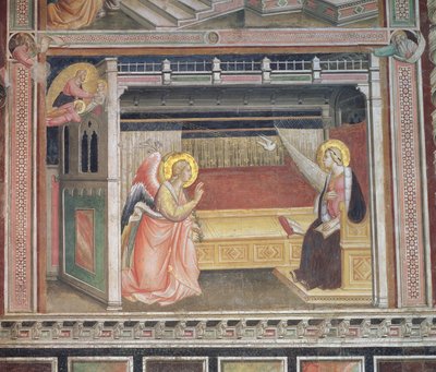 Bebudelsen, detalj fra syklusen The Life of the Virgin and the Sacred Girdle, fra Cappella della Sacra Cintola av Agnolo Gaddi