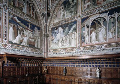 Utsikt over kapellet Castellani (eller sakrament) dekorert av fresker av Agnolo Gaddi (1350-1396), episoder av livet til Saint Anthony den store av Agnolo Gaddi
