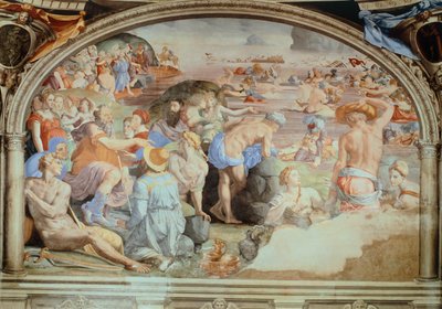 Krysser Rødehavet, freskomaleri av Agnolo Bronzino (1503-1572). Kapellet til Eleonora av Toledo, Palazzo Vecchio, Firenze. Italia av Agnolo Bronzino