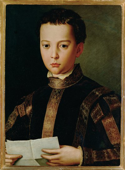 Storhertug Francesco I Medici som gutt (maleri på tre) av Agnolo di Cosimo Bronzino