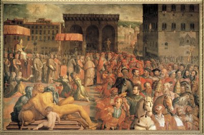 Italia, Firenze, pave Leo X (Giovanni de Medici) kommer tilbake til Firenze etter valget av Agnolo Bronzino
