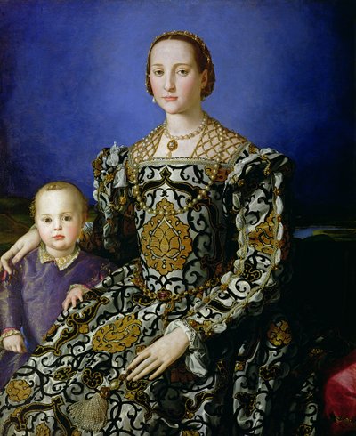 Portrett av Eleanor av Toledo og hennes sønn, Giovanni de Medici, ca. 1544-45 (tempera på panel) av Agnolo Bronzino