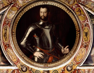 Portrett av Jean de Medici dit Jean des Bandes Noires (Giovanni Dalle Bande Nere) (1498-1526) av Bronzino (1503-1572) - Maleri bevart i Palazzo Vecchio, Firenze av Agnolo Bronzino