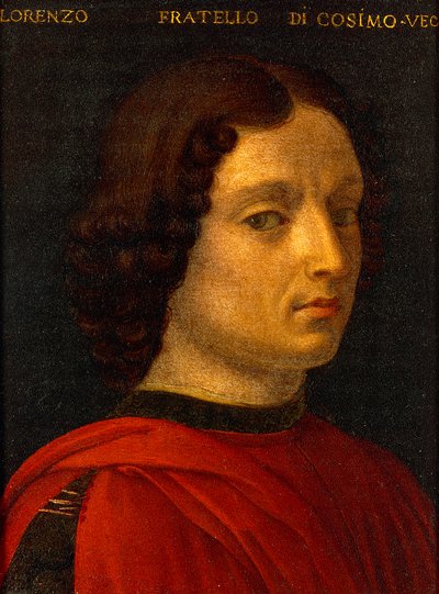 Portrett av Lorenzo de Medici den eldre, av Agnolo Bronzino, cirka 1565-1569, olje på tinn av Agnolo Bronzino