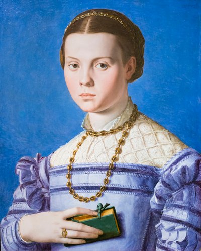 Portrett av en jente med en bok, muligens Giulia di Alessandro de Medici av Agnolo Bronzino