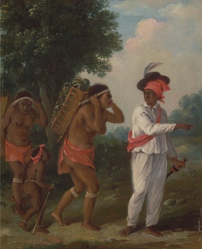West Indian Man of Color, regisserer to karibiske kvinner med et barn av Agostino Brunias